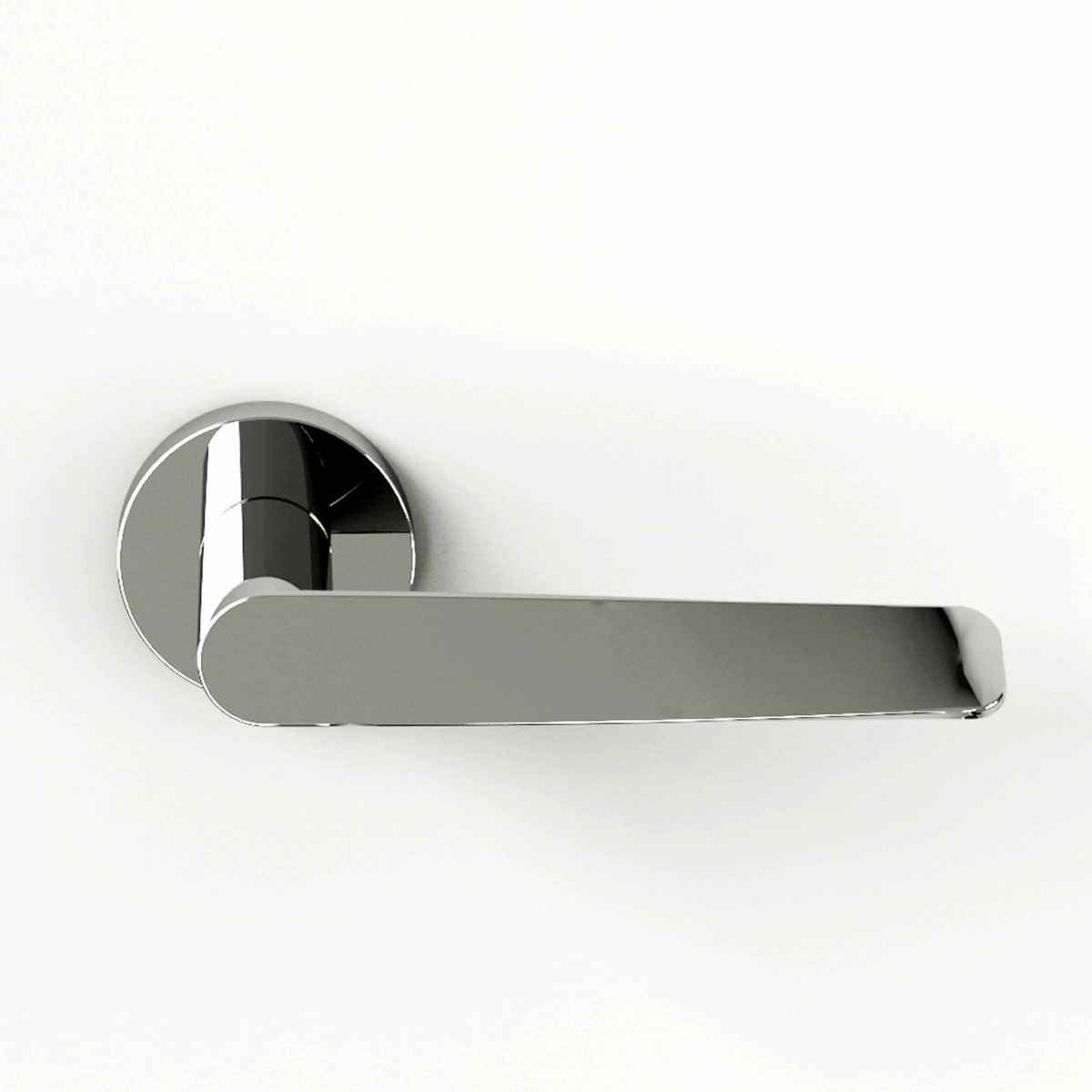 Flex, maniglia per porta in pressofusione cromata, design Alessandro Marelli